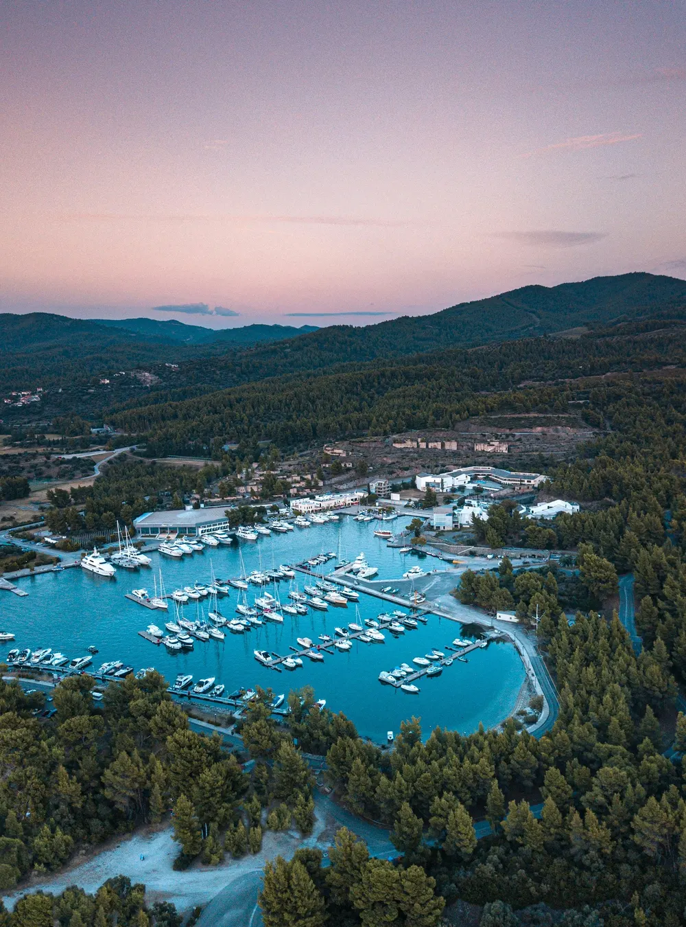 A forested marina in Chalkidiki