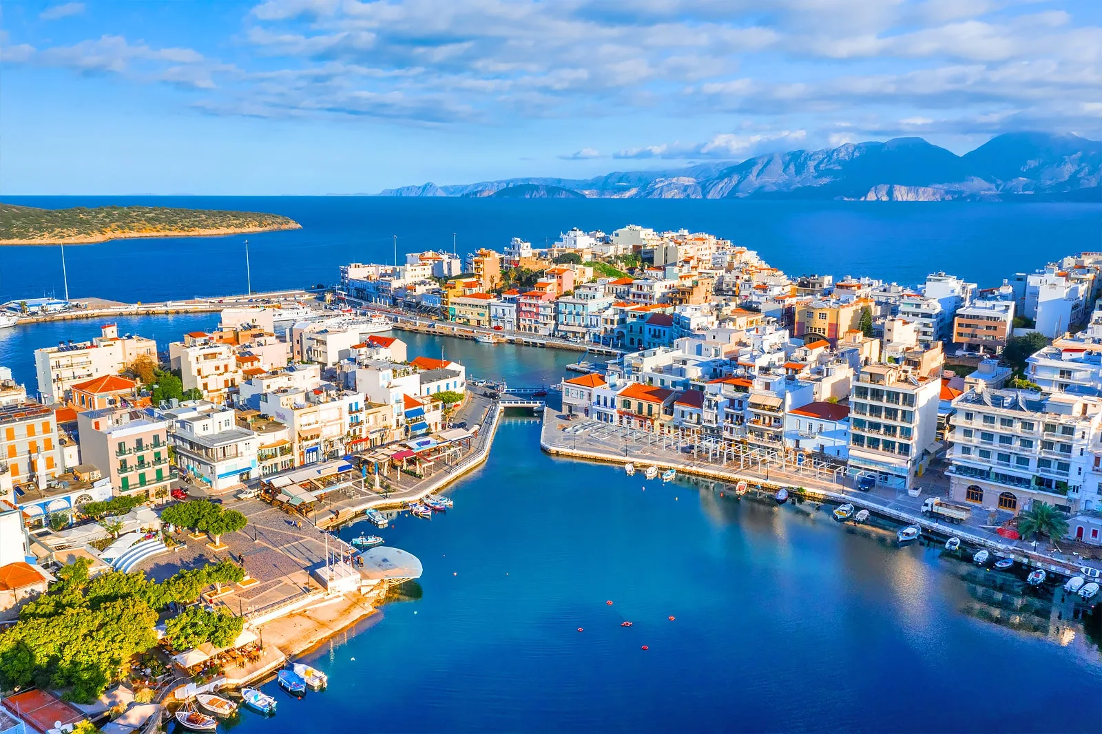 The coast and harbour of Crete