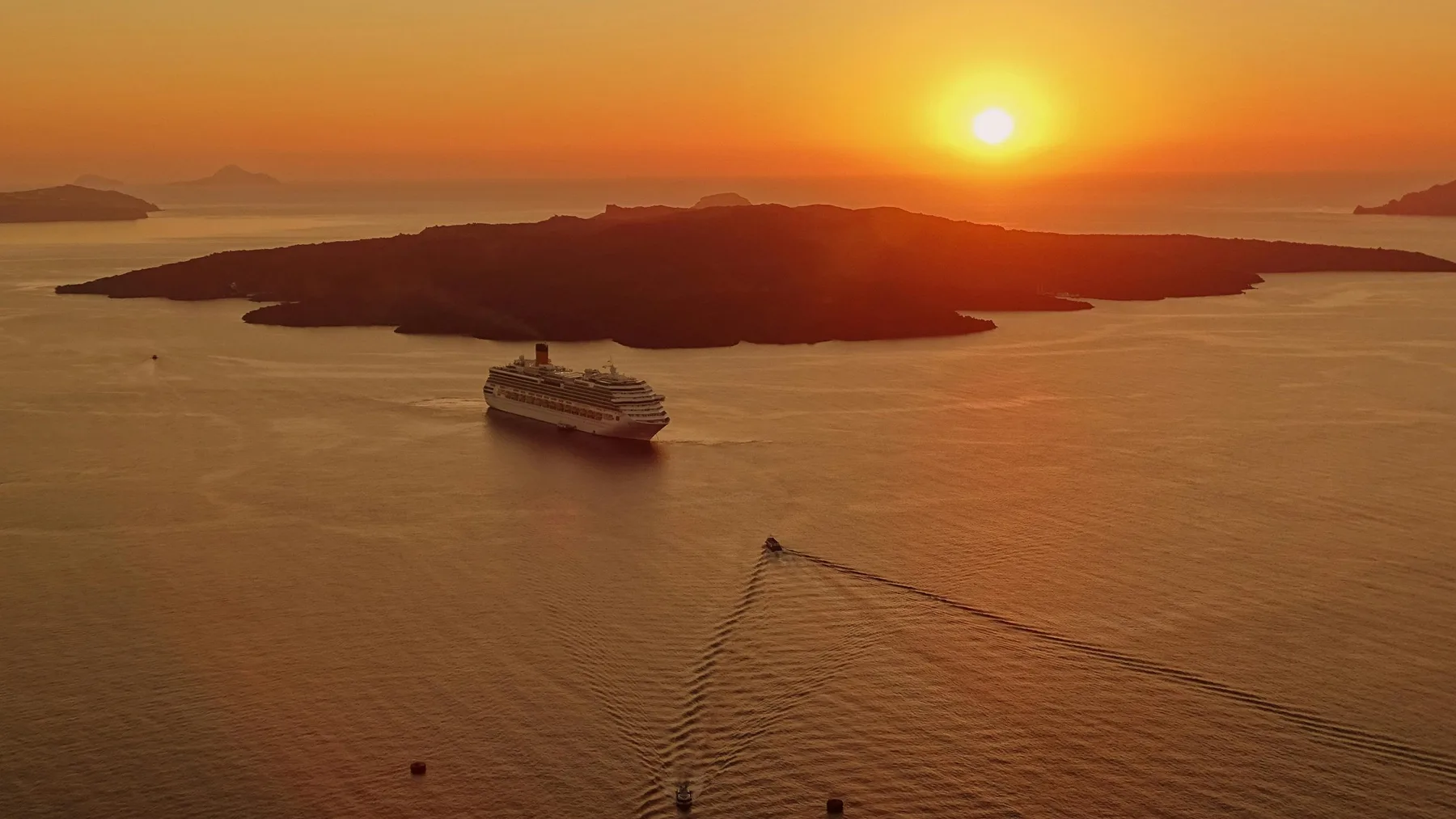 A ship crossing the Aegean